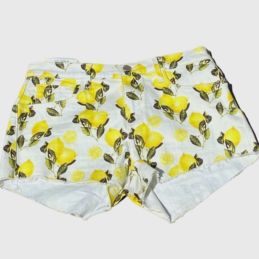 L'agence Audrey Mid Rise Lemon Print Shorts Denim Jean Shorts - Size 26